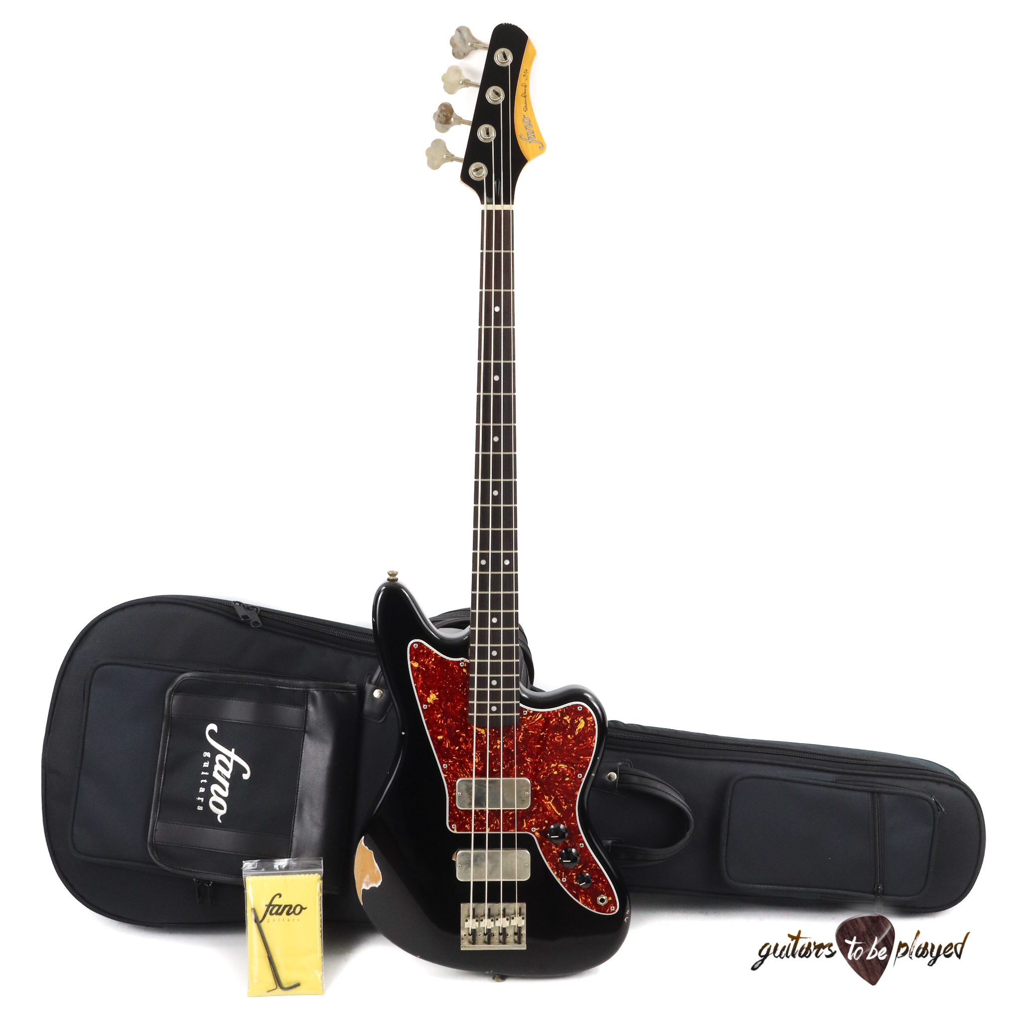 Fano JM4 Standard Bass RW Fingerboard w/ Gigbag - Bull Black (Medium  Distress)
