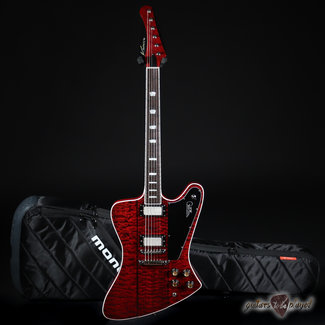 Kauer Banshee Deluxe 5A Quilted Maple w/ Wolfetone Humbuckers - Molten Lava Cake