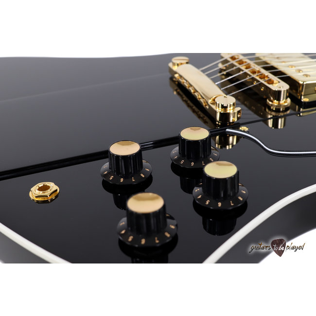 Kauer Banshee Deluxe, Maple Cap & Mahogany Body w/ Wolfetone Humbuckers - Black