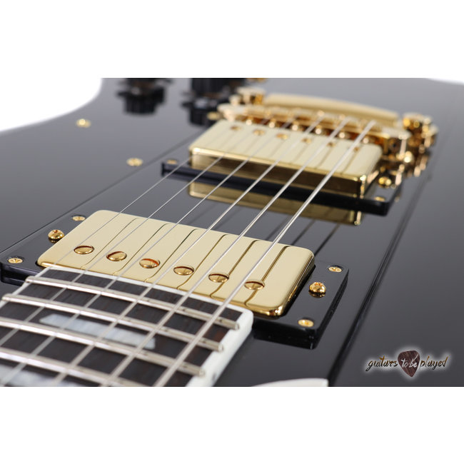 Kauer Banshee Deluxe, Maple Cap & Mahogany Body w/ Wolfetone Humbuckers - Black