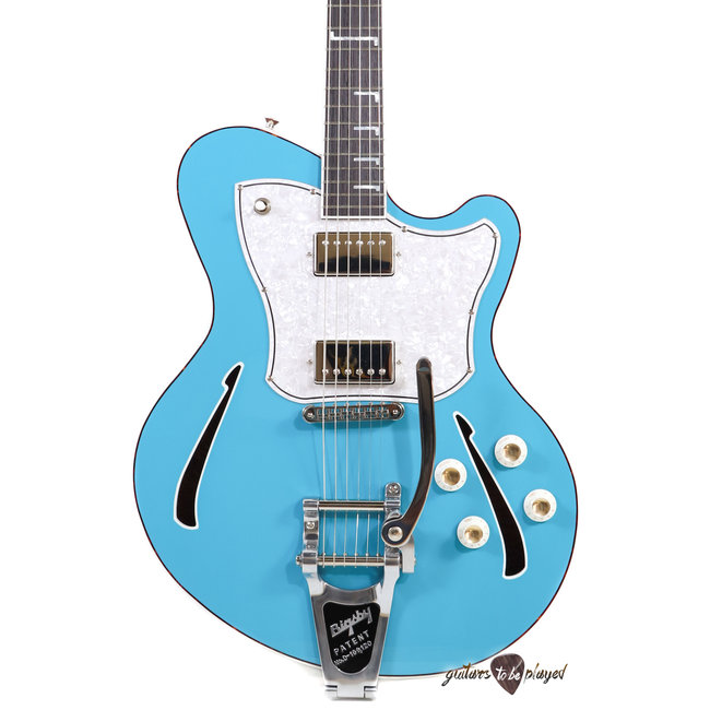 Kauer Super Chief "The Tree" Quilted Mahogany Back Semi-Hollow Guitar –Taos Blue