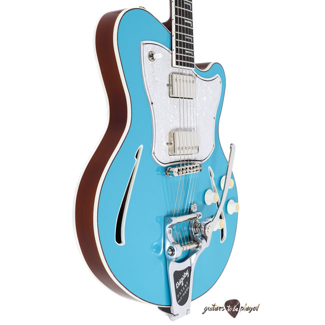Kauer Super Chief "The Tree" Quilted Mahogany Back Semi-Hollow Guitar –Taos Blue