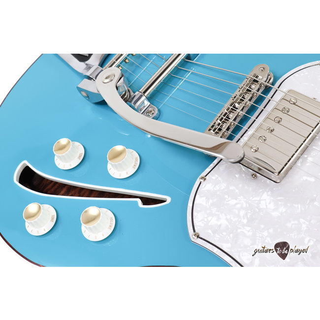 Kauer Super Chief "The Tree" Quilted Mahogany Back Semi-Hollow Guitar –Taos Blue