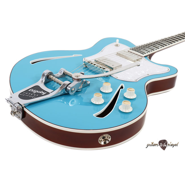 Kauer Super Chief "The Tree" Quilted Mahogany Back Semi-Hollow Guitar –Taos Blue