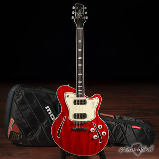 Kauer Super Chief Lollar Firebird/Gold Foil Mahogany Semi-Hollow Guitar – Cherry