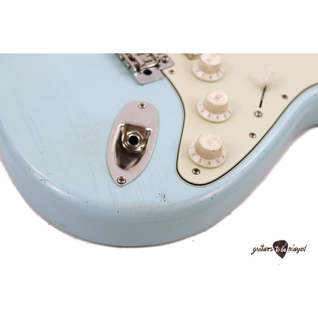 Mario Martin Guitars 1pc Swamp Ash S-Style w/ Lollar GoldFoils, Roasted Maple Neck - Sonic Blue