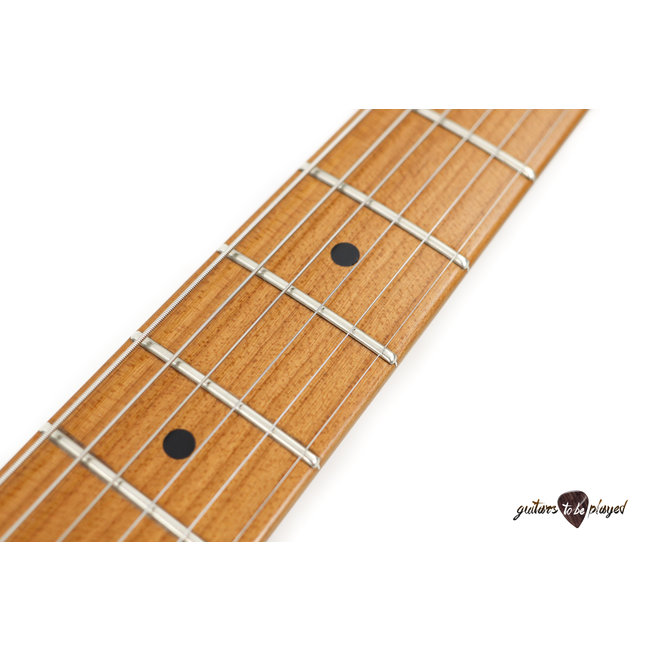 Mario Martin Guitars 1pc Swamp Ash S-Style w/ Lollar GoldFoils, Roasted Maple Neck - Sonic Blue