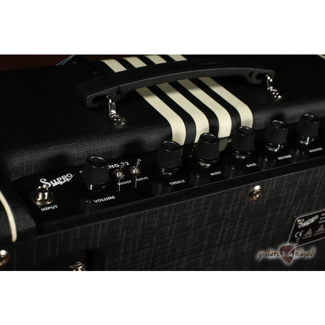 Supro 1822RBC Delta King 12 Reverb 15-Watt 1x12” Tube Combo Amp – Black & Cream