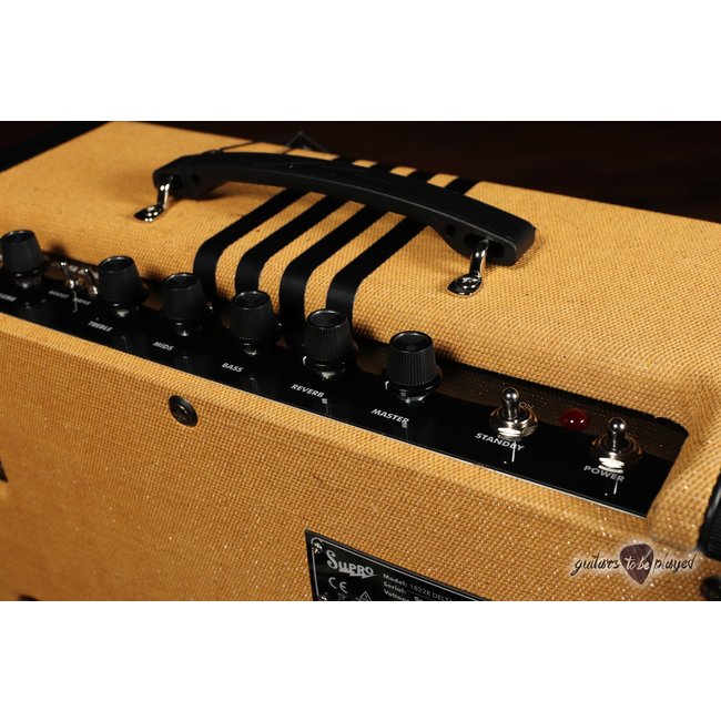 Supro 1822RTB Delta King 12 Reverb 15-Watt 1x12” Tube Combo Amp – Tweed & Black