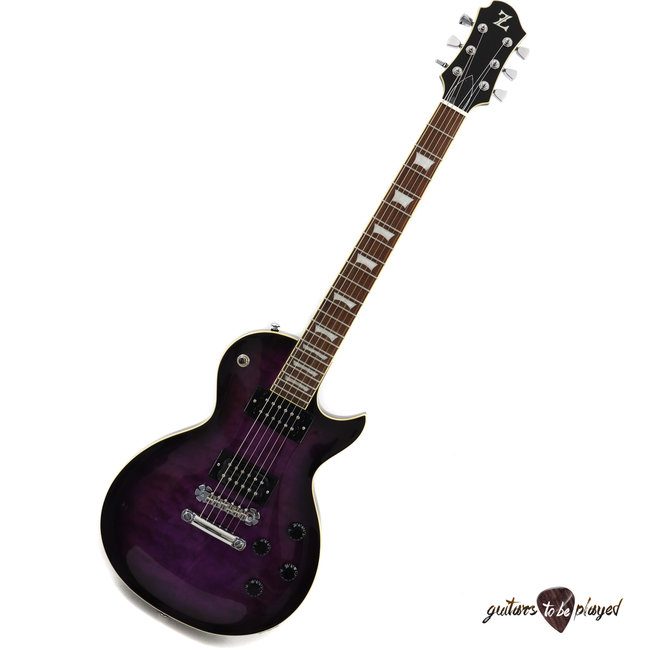 Zemaitis Z22 TPB Quilt Top Z-Series Humbucker Electric Guitar – Purple Burst