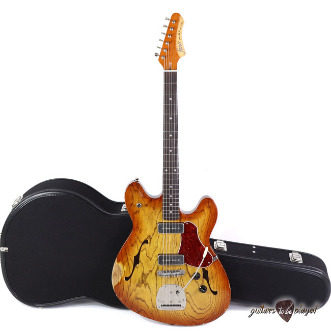 Fano GF6 Alt de Facto Semi-Hollow Swamp Ash P-90 Guitar w/ Mastery - Amber Burst