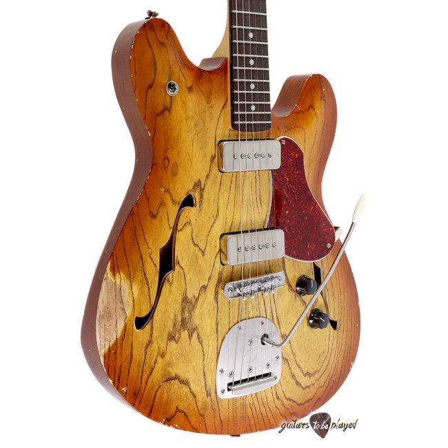 Fano GF6 Alt de Facto Semi-Hollow Swamp Ash P-90 Guitar w/ Mastery - Amber Burst