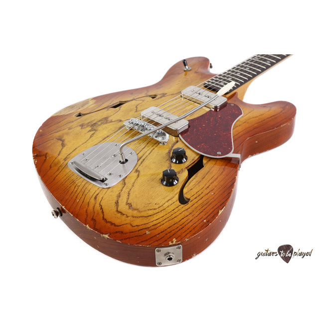 Fano GF6 Alt de Facto Semi-Hollow Swamp Ash P-90 Guitar w/ Mastery - Amber Burst