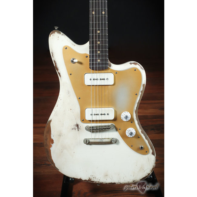 Fano JM6 Oltre Lollar Alnico Pole P-90 Electric Guitar w/ Gigbag – Olympic White