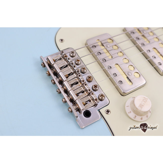 Mario Martin Guitars 1pc Swamp Ash S-Style w/ Lollar GoldFoils, Roasted Maple Neck - Sonic Blue