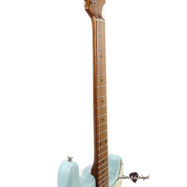 Mario Martin Guitars 1pc Swamp Ash S-Style w/ Lollar GoldFoils, Roasted Maple Neck - Sonic Blue