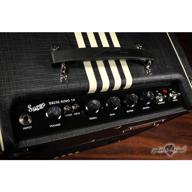 Supro 1820RBC Delta King 10 Reverb 5-Watt 1x10” Tube Combo Amp – Black & Cream