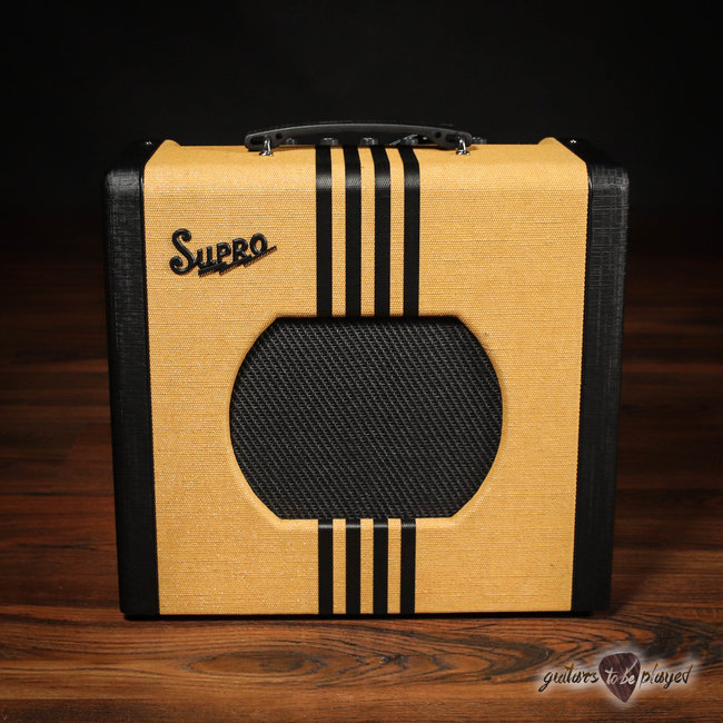 Supro 1820RTB Delta King 10 Reverb 5-Watt 1x10” Tube Combo Amp – Tweed & Black