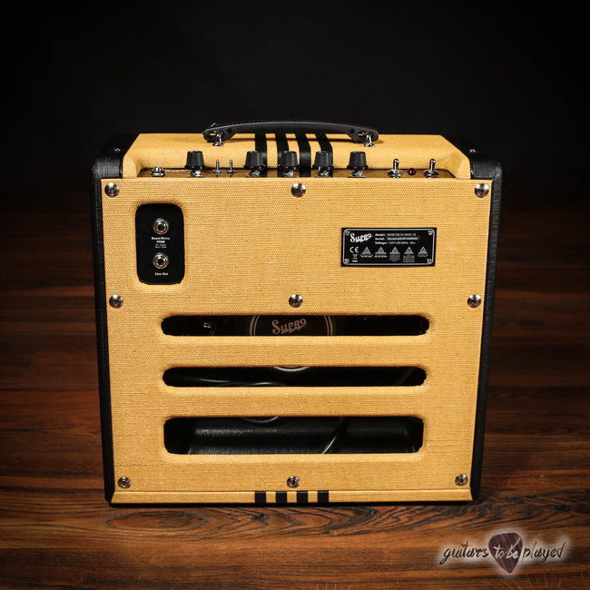 Supro 1820RTB Delta King 10 Reverb 5-Watt 1x10” Tube Combo Amp – Tweed & Black