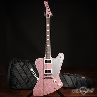 Kauer Banshee Deluxe w/ Maple Cap & Wolfetone Humbuckers – Pink Sparkle