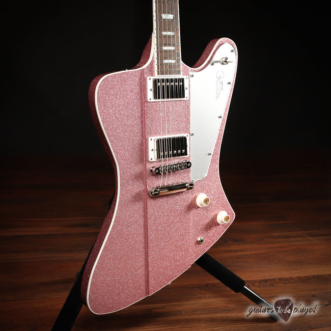 Kauer Banshee Deluxe w/ Maple Cap & Wolfetone Humbuckers – Pink Sparkle