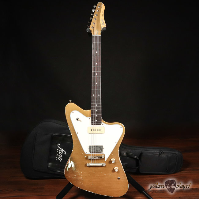 Fano PX6 Oltre Lollar Staple P-90/Imperial Electric Guitar w/ Gigbag – Gold Top