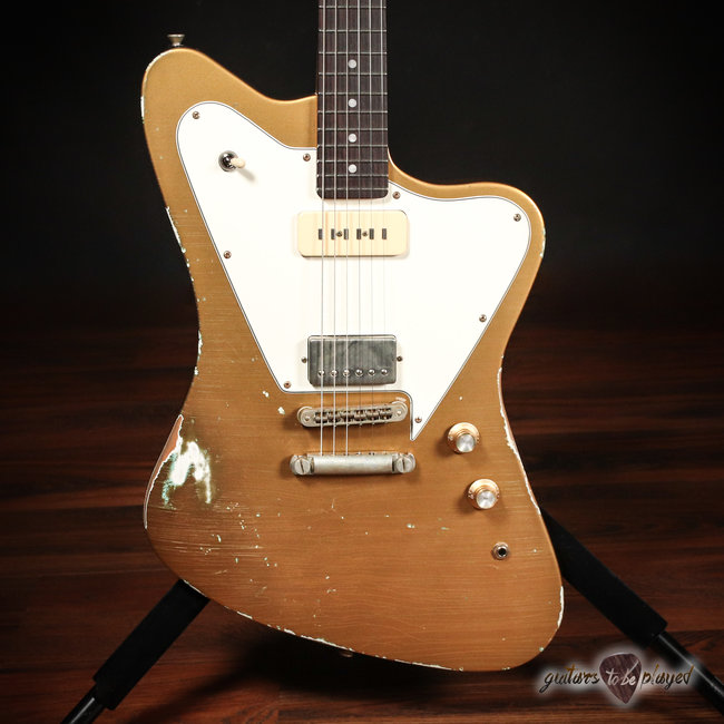 Fano PX6 Oltre Lollar Staple P-90/Imperial Electric Guitar w/ Gigbag – Gold Top