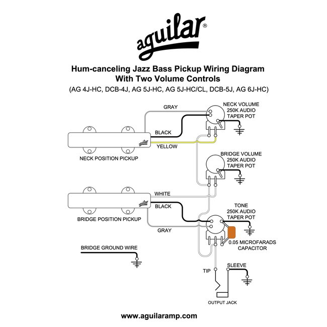 Aguilar DCB-5J 5-String Dual Ceramic Bar Hum-Canceling Jazz Bass Pickups