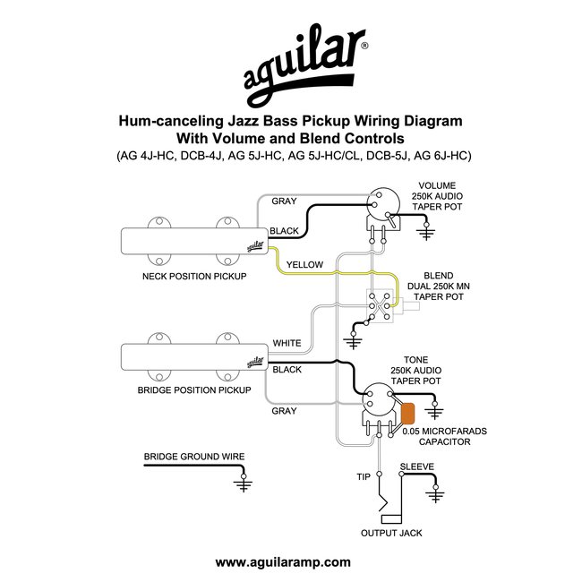 Aguilar DCB-5J 5-String Dual Ceramic Bar Hum-Canceling Jazz Bass Pickups
