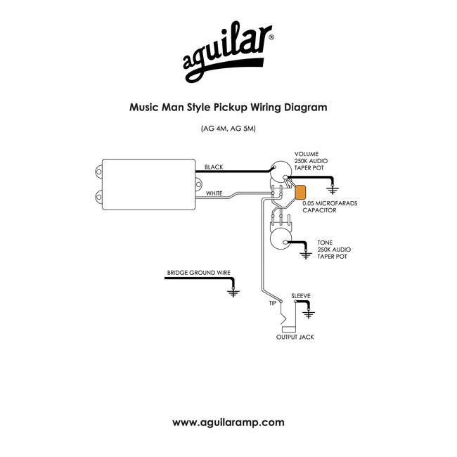 Aguilar AG 4M 4-String Music Man Style Bass Pickup