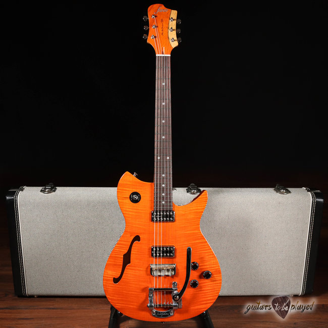 Fano RB6T Thinline Alt de Facto Flame Maple w/ TV Jones & Bigsby – Faded Cherry