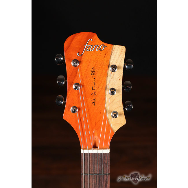 Fano RB6T Thinline Alt de Facto Flame Maple w/ TV Jones & Bigsby – Faded Cherry