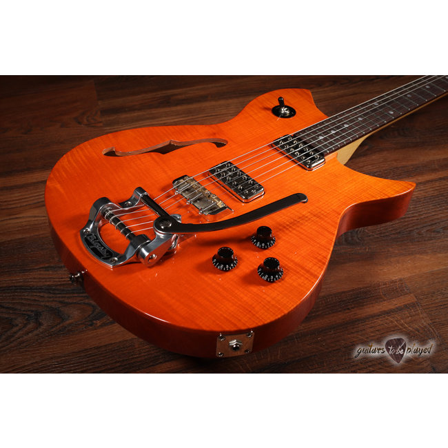 Fano RB6T Thinline Alt de Facto Flame Maple w/ TV Jones & Bigsby – Faded Cherry