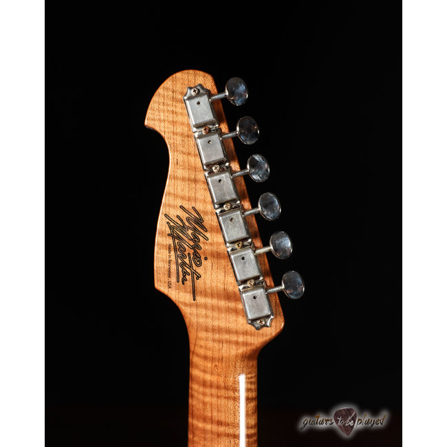 Mario Martin Guitars Honcho, Swamp Ash, Roasted Flame Maple Neck – Carolina Blue