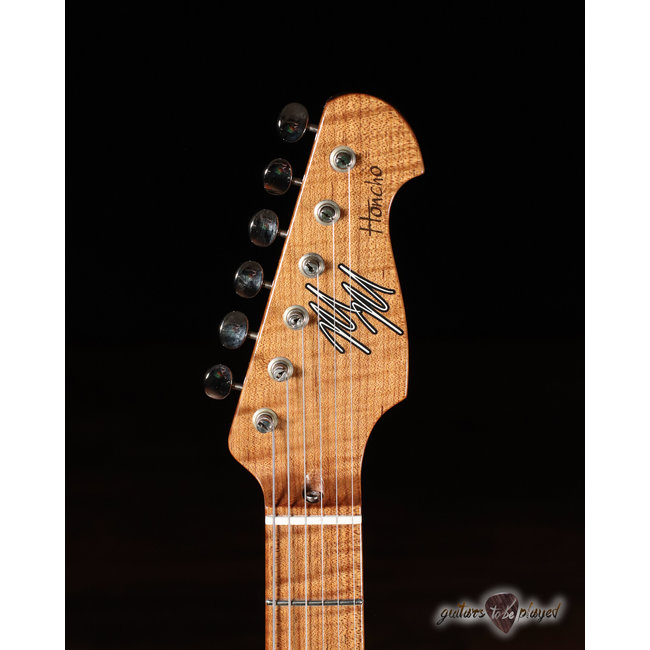 Mario Martin Guitars Honcho, Swamp Ash, Roasted Flame Maple Neck – Carolina Blue