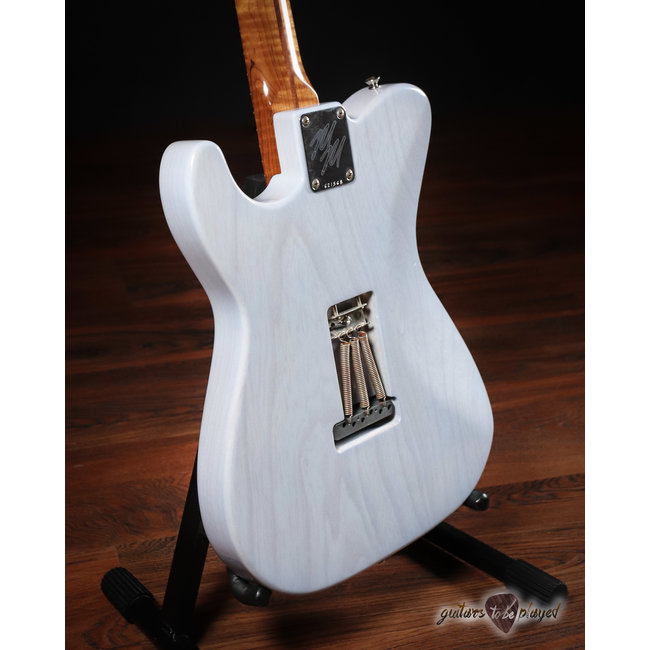 Mario Martin Guitars Honcho, Swamp Ash, Roasted Flame Maple Neck – Carolina Blue