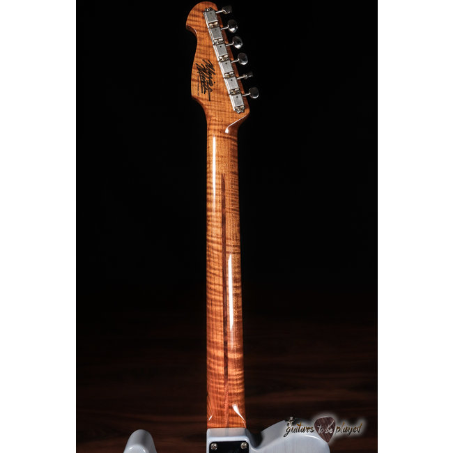Mario Martin Guitars Honcho, Swamp Ash, Roasted Flame Maple Neck – Carolina Blue