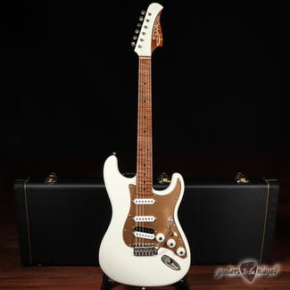 Shelton Electric Instruments Shelton SkyFlite IV Swamp Ash & Baked Flame Maple w/ Porter PUs – Aged Olympic White
