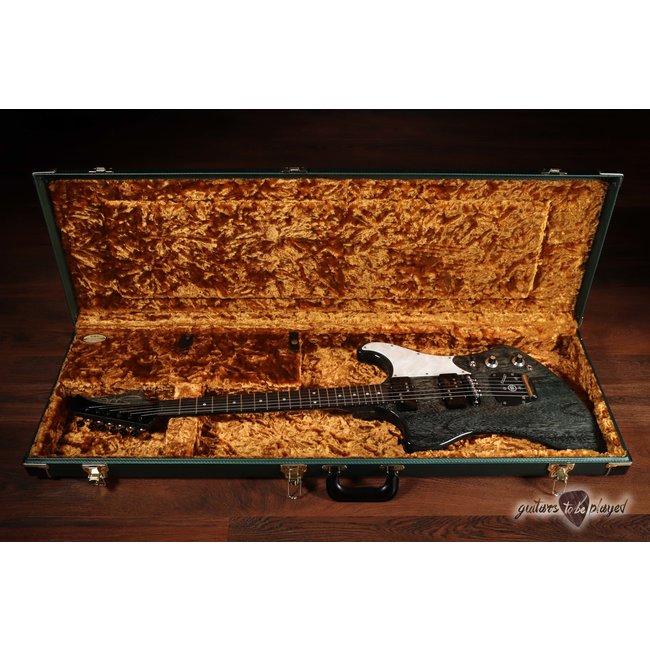 Shelton Solar-Sonic Mahogany Guitar w/ Novak JMWR Pickups – Static Blue Dog Hair