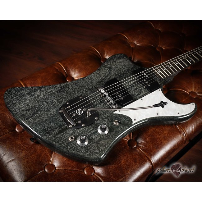 Shelton Solar-Sonic Mahogany Guitar w/ Novak JMWR Pickups – Static Blue Dog Hair