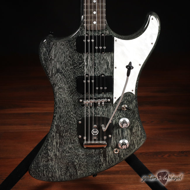 Shelton Solar-Sonic Mahogany Guitar w/ Novak JMWR Pickups – Static Blue Dog Hair