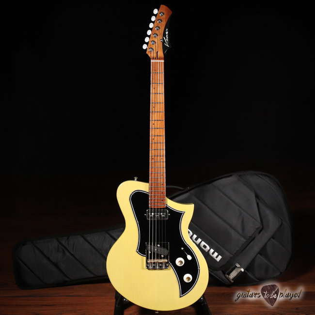 Kauer Korona Roasted Pine Body & Roasted Maple Neck Guitar – Tapioca Translucent