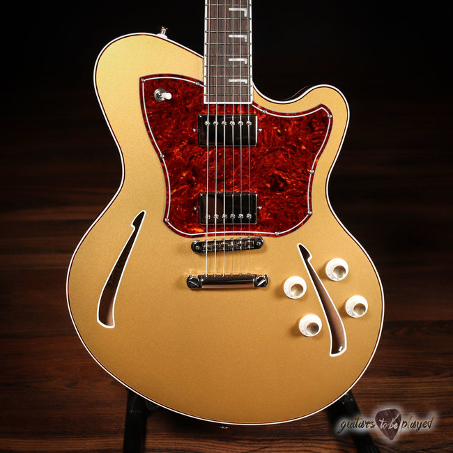 Kauer Super Chief Semi-Hollow Guitar w/ Wolfetone KauerBuckers – Gold Top