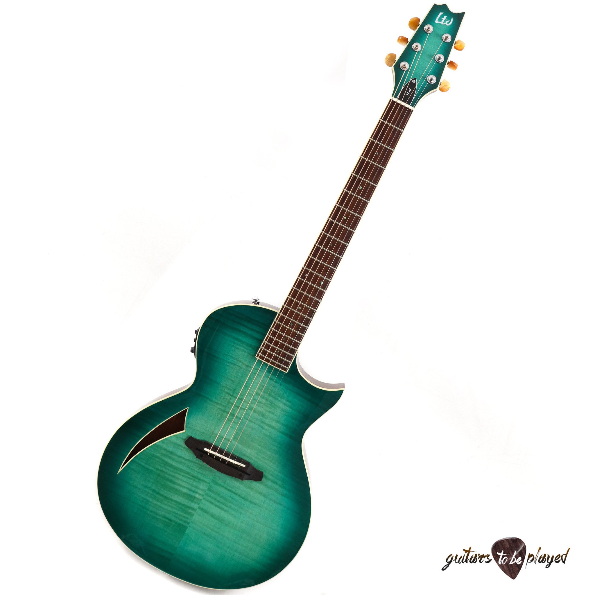 solid Addiction Opmærksomhed ESP LTD TL-6 Thinline Flame Top Acoustic/Electric – Aqua Marine Burst -  Guitars To Be Played