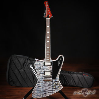 Kauer Banshee Deluxe Quilted Maple Top w/ Wolfetone Humbuckers – Faded Denim