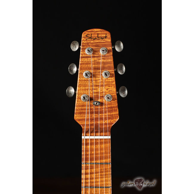 Shabat Lion GB Sugar Pine Guitar w/ 4A Flame Roasted Maple Neck – Pelham Blue