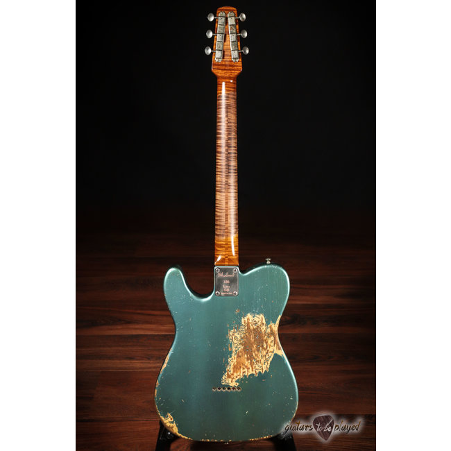Shabat Lion GB Sugar Pine Guitar w/ 4A Flame Roasted Maple Neck – Pelham Blue