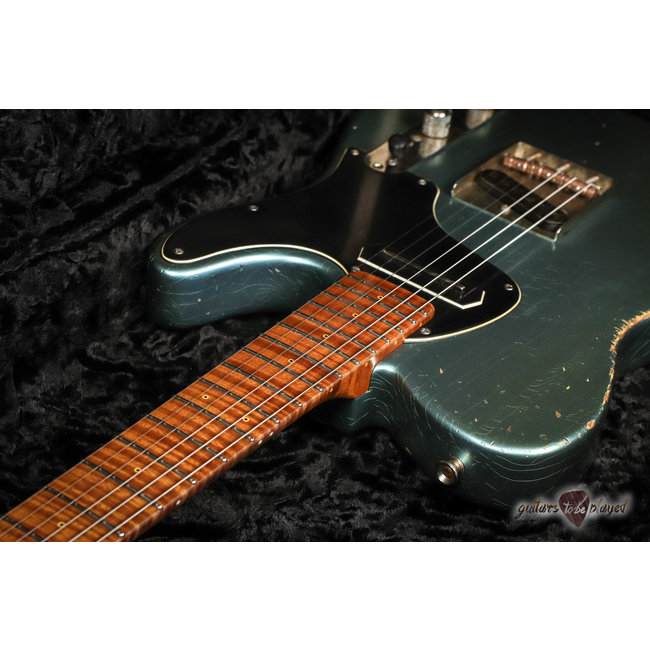 Shabat Lion GB Sugar Pine Guitar w/ 4A Flame Roasted Maple Neck – Pelham Blue