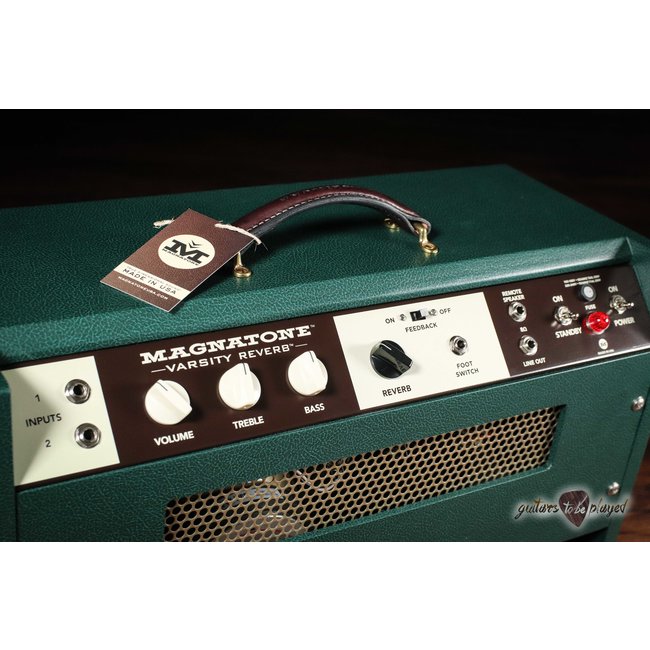Magnatone Varsity Reverb 15W 1x12” Combo Amp w/ Footswitch & Cover – Dark Green*