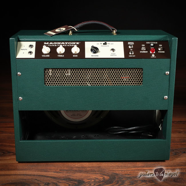 Magnatone Varsity Reverb 15W 1x12” Combo Amp w/ Footswitch & Cover – Dark Green*